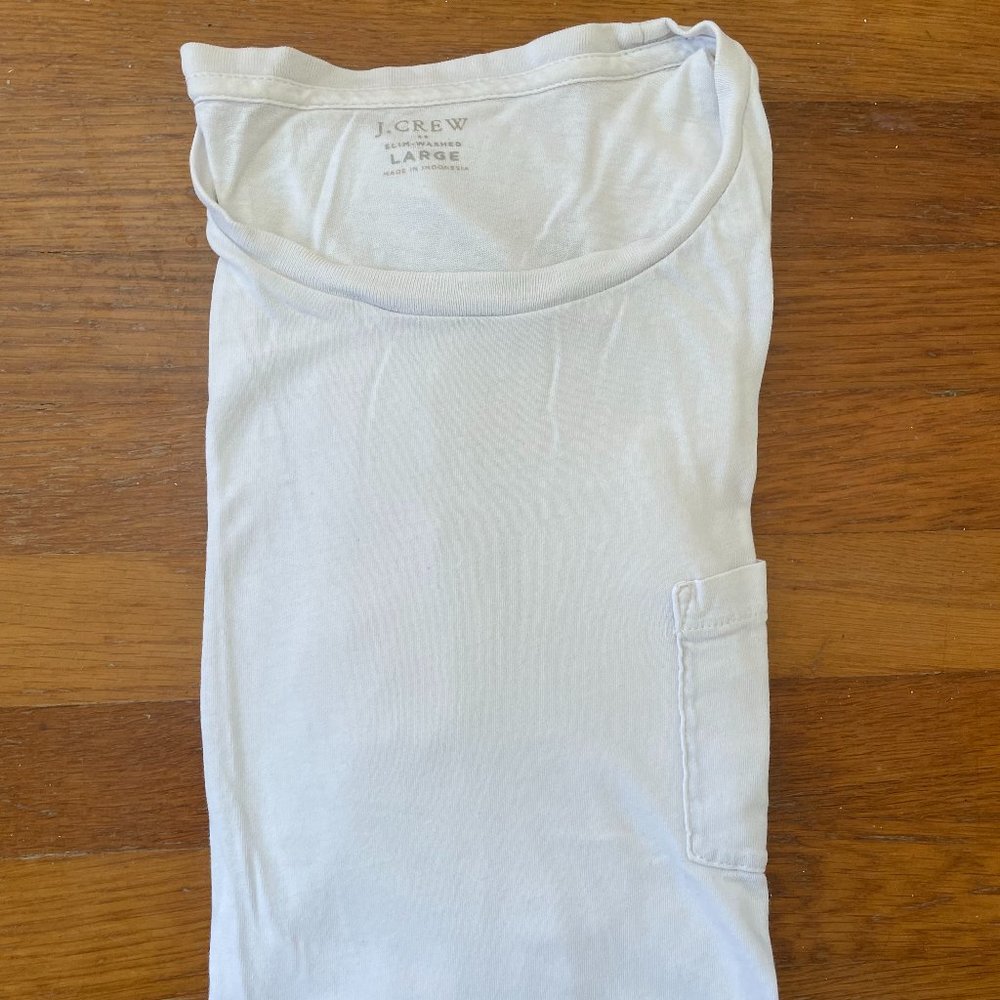 J. Crew Men's Slim Washed White T-Shirt with Pocket